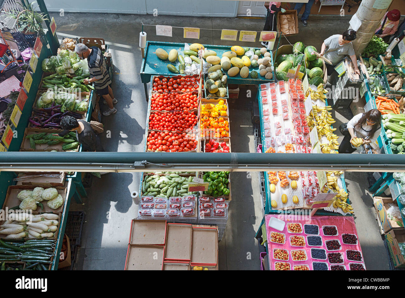 Fresh vegetables and other food for sale at Richmond Public Market