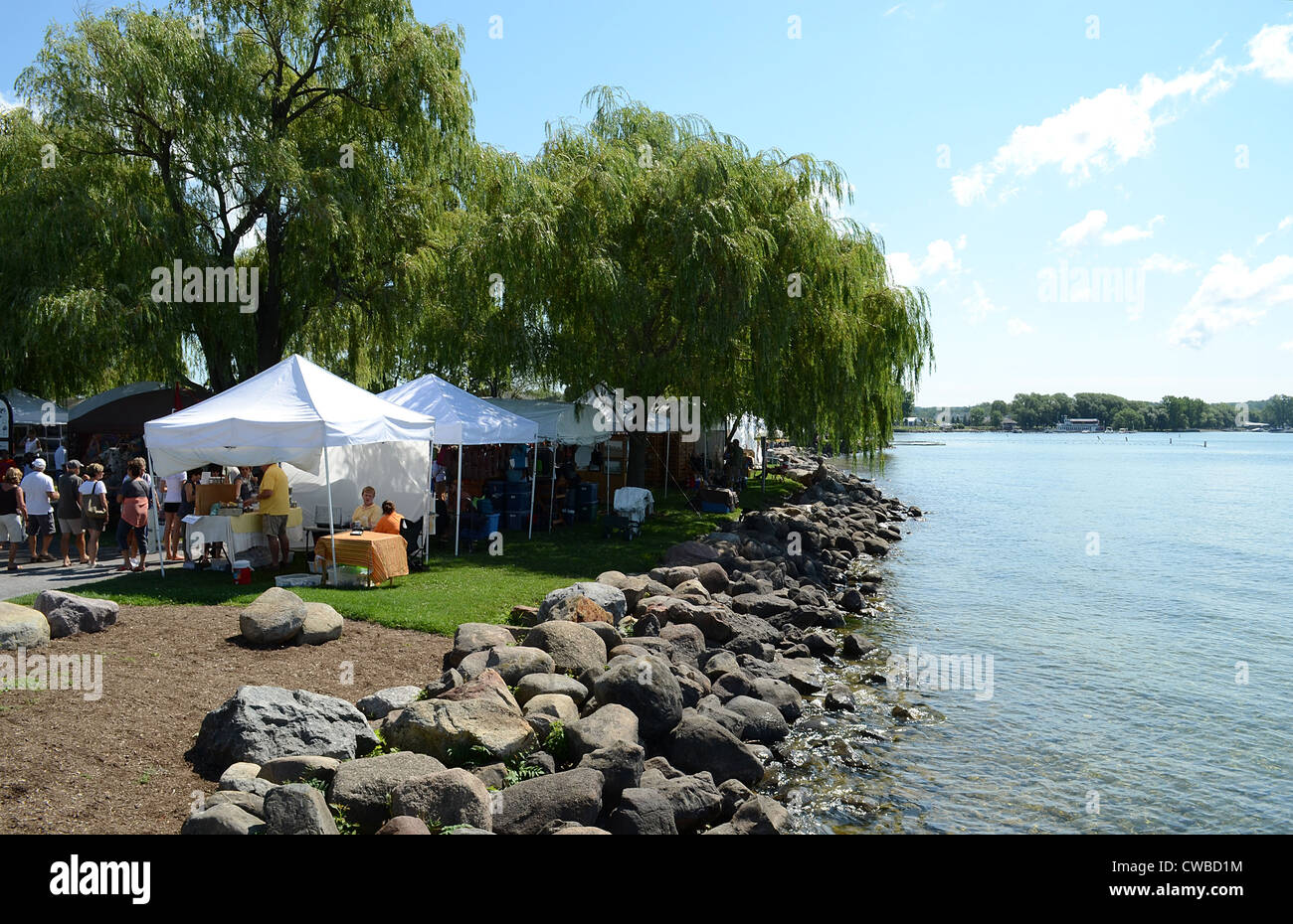 Finger Lakes shoreline art festival Stock Photo Alamy