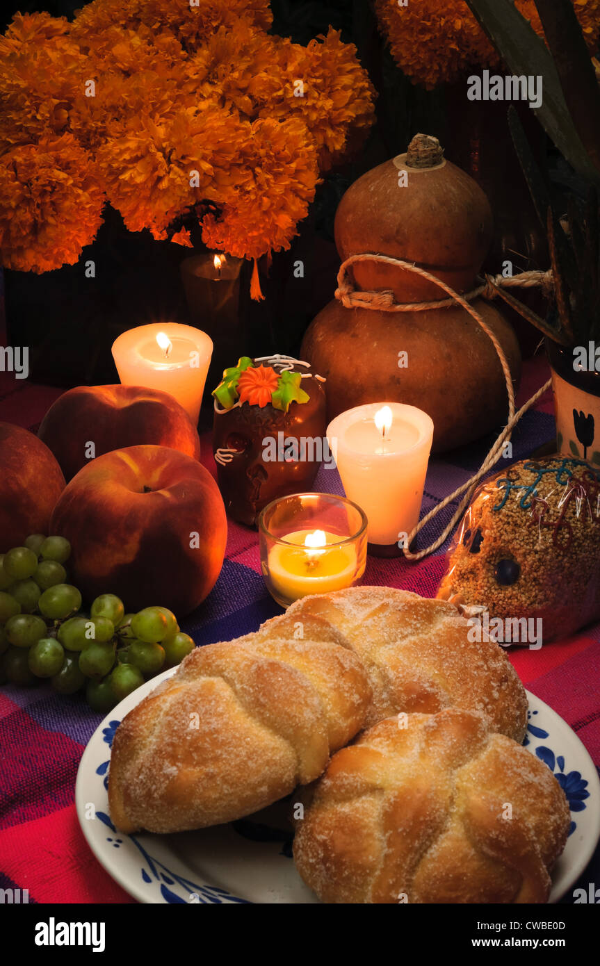 Day of the dead offering altar (Dia de Muertos) Stock Photo