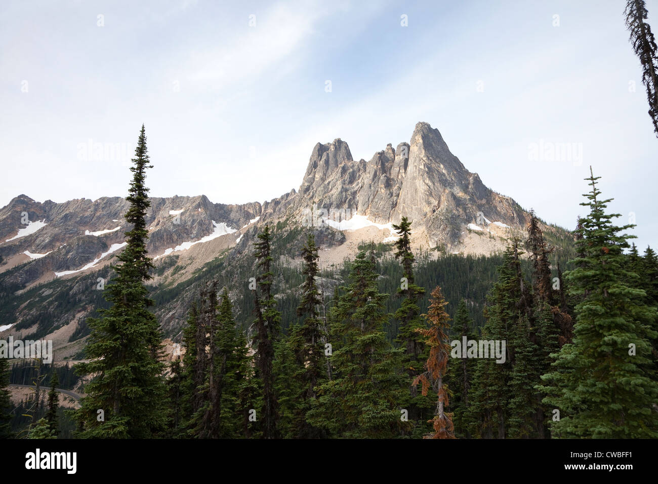 Liberty Bell Mountain from Washington Pass along the North Cascades