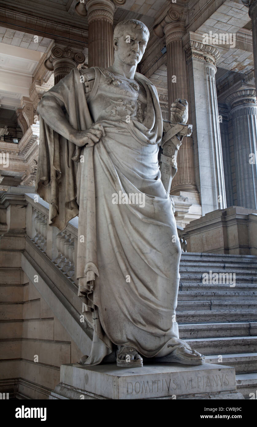 Brussels - Statue of ancient jurist Domitius Ulpianus from vestiubule of Justice palace by sculptor Antoine-Felix Boureon from 19. cent. Stock Photo