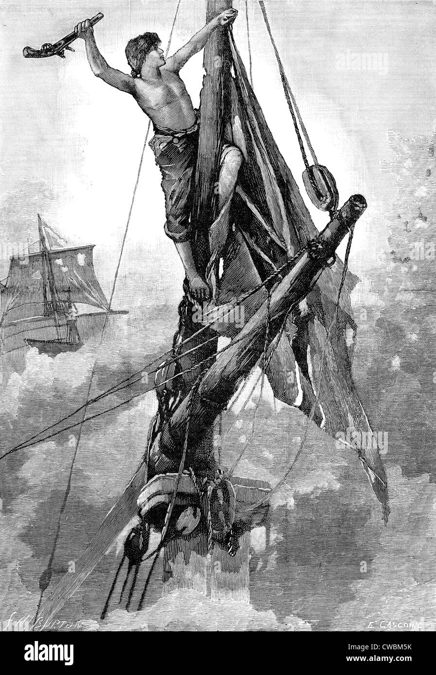 Jack Crawford nailing the colours to the mast. At the Battle of