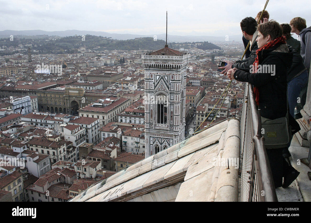 Florence, City Facts overlooking the Bell Tower Stock Photo Alamy