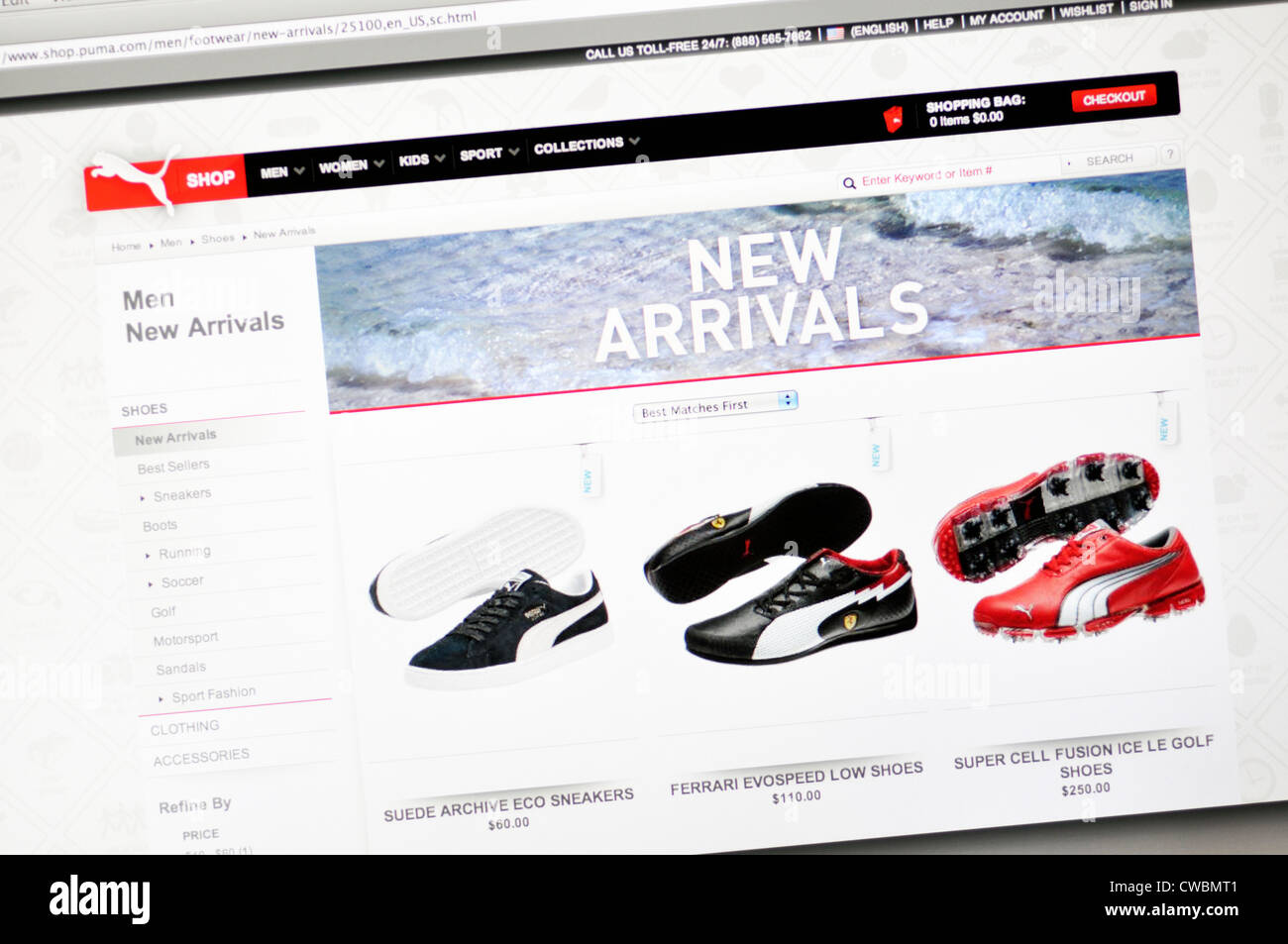 Puma website - footwear Stock Photo - Alamy