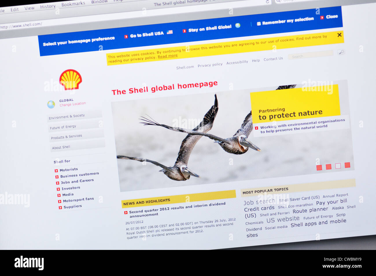 Shell Oil website Stock Photo Alamy