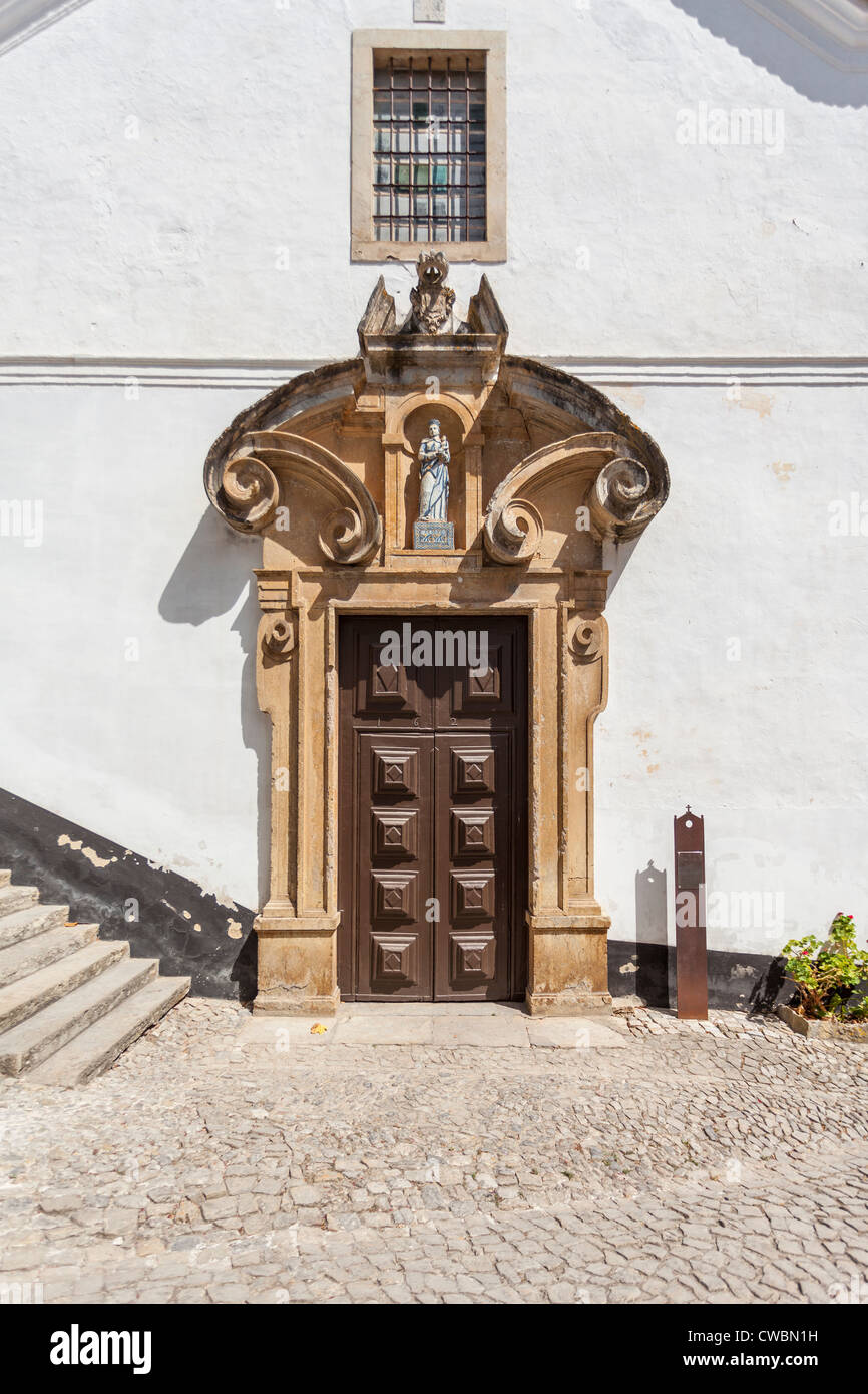 Portal of the Misericordia Church (16th century - Renaissance / Mannerist) in Obidos. Óbidos, Portugal. Stock Photo