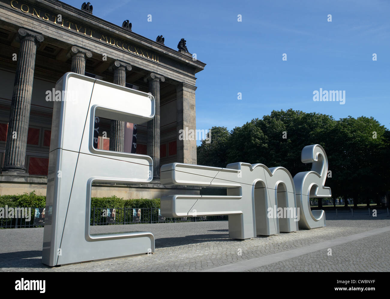 Berlin - Einstein formula of relativity as sculpture Stock Photo
