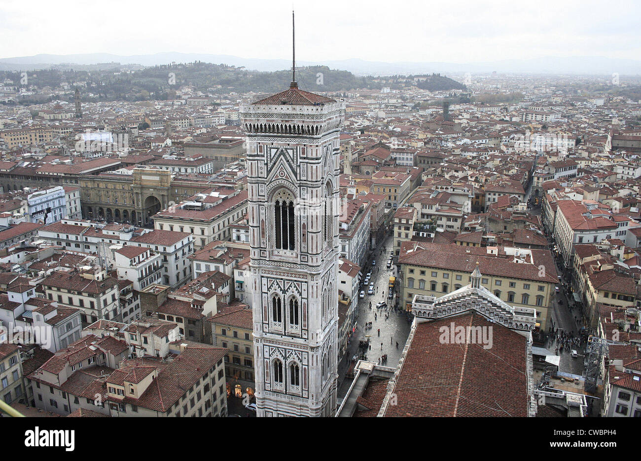 Florence, City Facts overlooking the Bell Tower Stock Photo Alamy