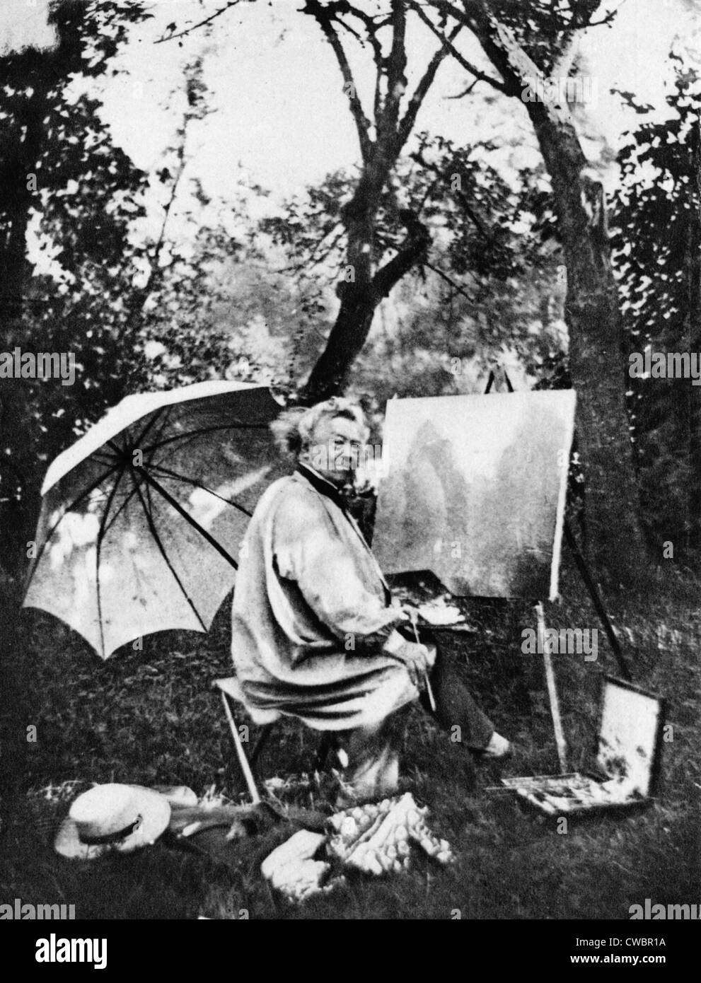 Jean Baptiste Camille Corot (1796-1875), French Landscape Painter Outdoors  At His Easel. Ca. 1860 Stock Photo - Alamy