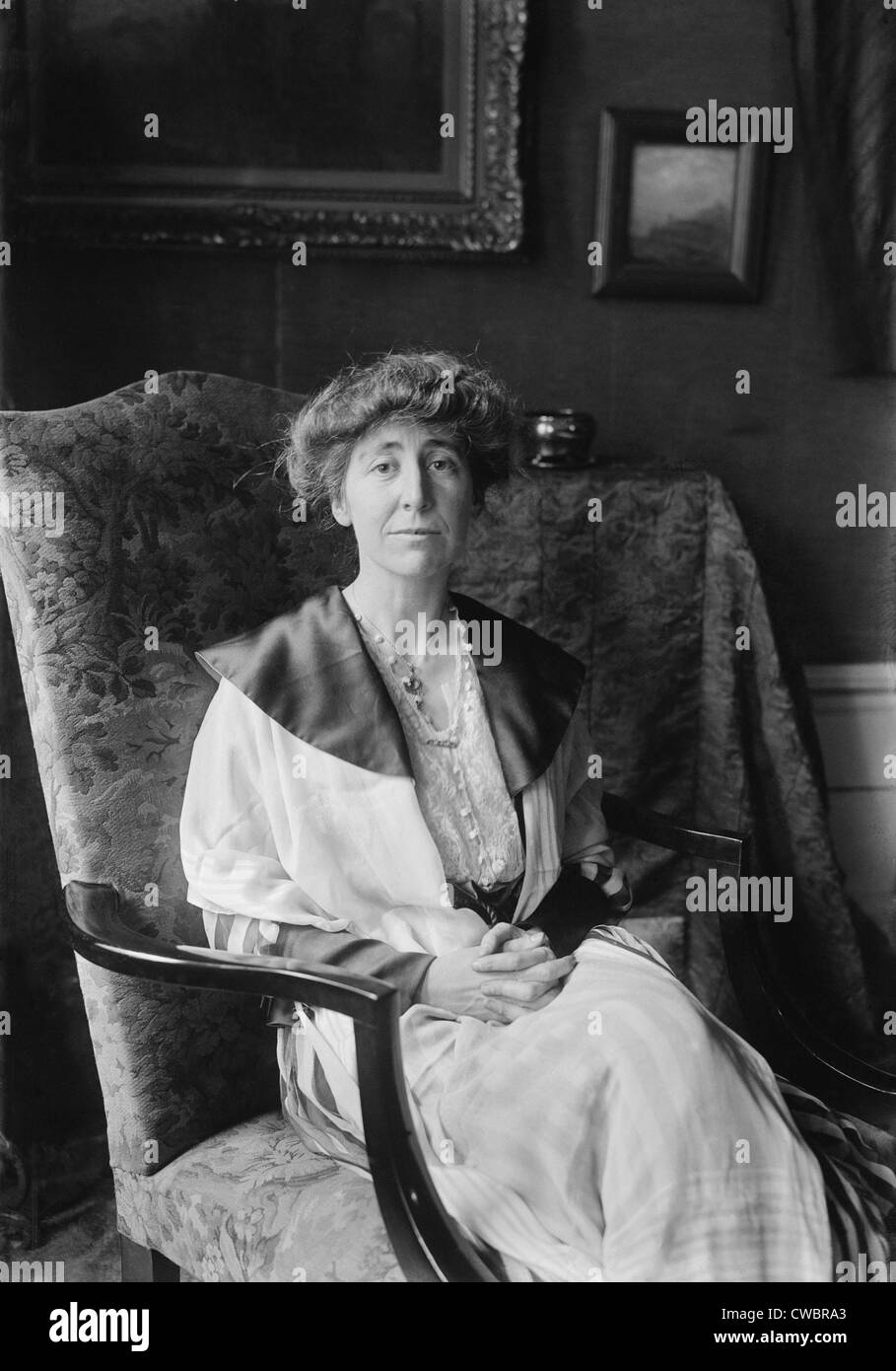 Jeannette Rankin (1880-1973), served two non-consecutive terms in the U.S. House of Representatives, in 1917-1919, and Stock Photo