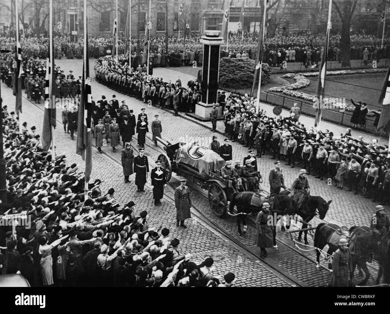 Funeral of Ernst vom Rath (1909-1938), a German diplomat assassinated in Paris in 1938 by a 17 year old exiled Jew, Herschel Stock Photo