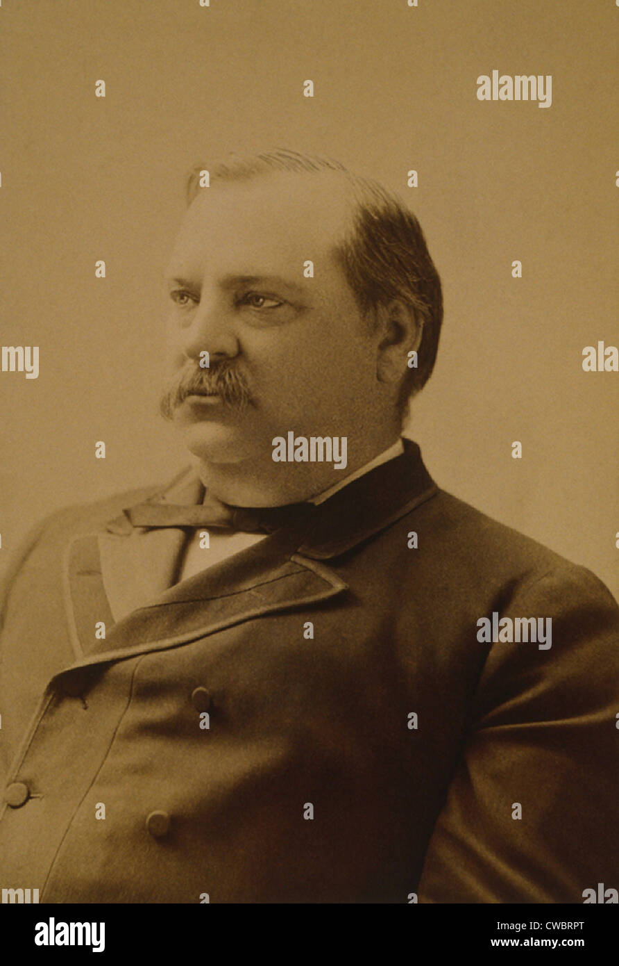 President Grover Cleveland (18371908) in 1888, during the first of his