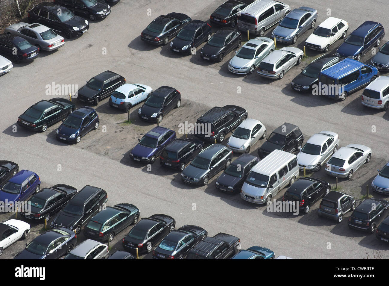 Hamburg, cars parked in a parking lot Stock Photo Alamy