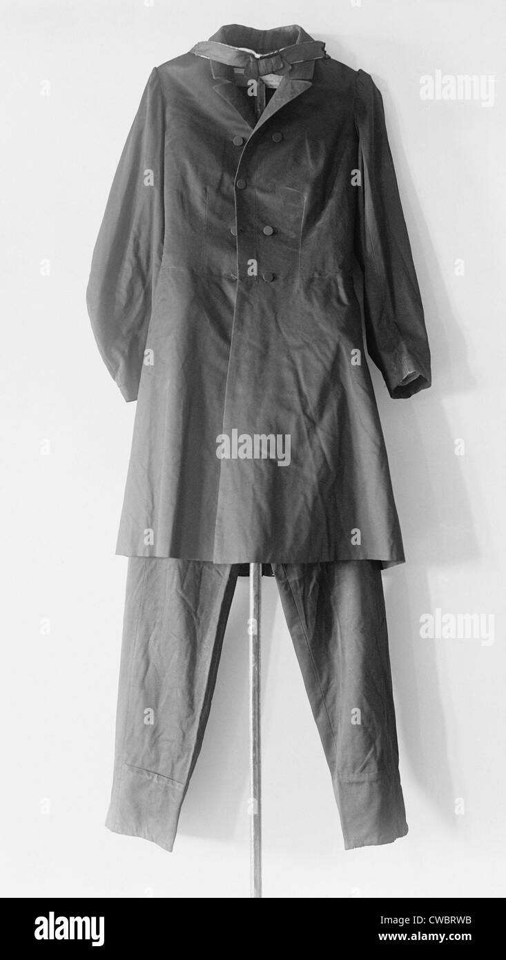 Abraham Lincoln's suit. 1914 photograph of one of Lincoln's black, long