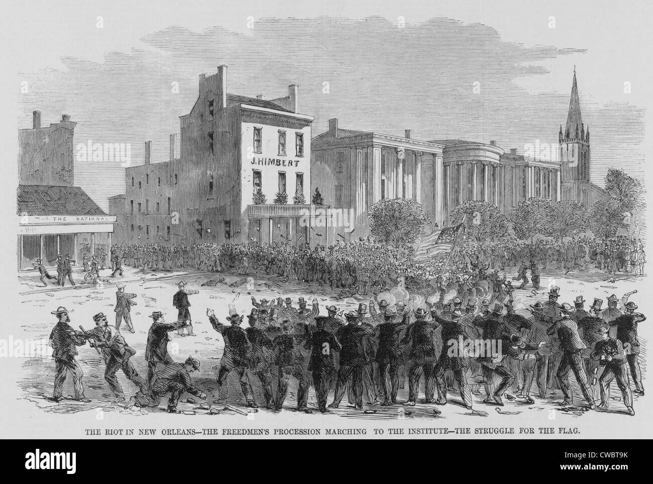 1866 Race Riot in New Orleans was one of the first large scale riots against Freedman in the Reconstruction Era (1866-1876). Stock Photo