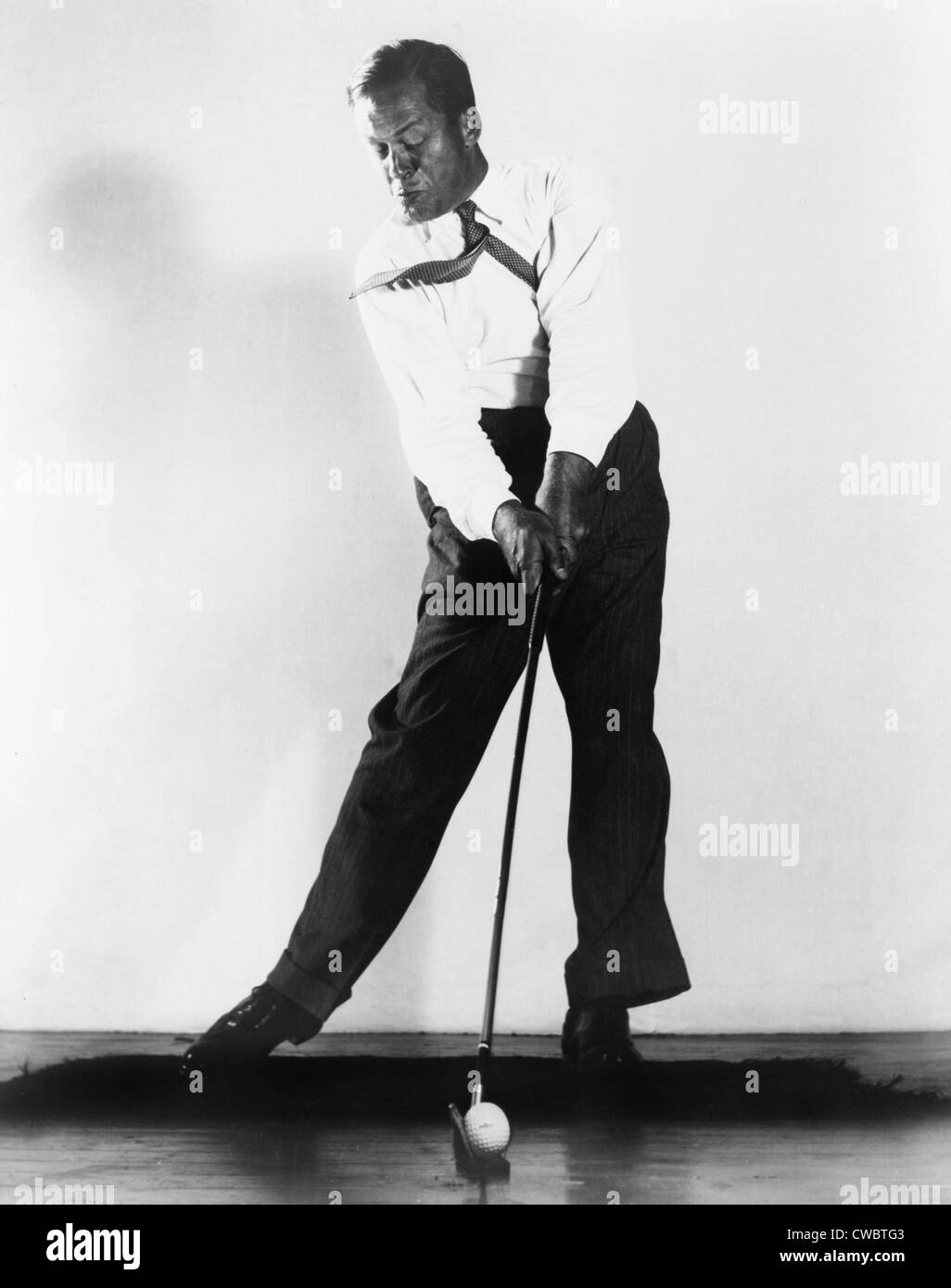 Bobby Jones, (1902-1971). A high-speed photograph of Bobby Jones making an iron shot by Harold Edgerton for A.G. Spalding & Stock Photo