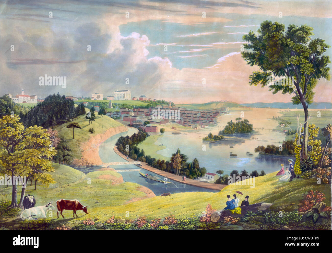 Richmond, Virginia, from the hill above the waterworks. 1834 Stock