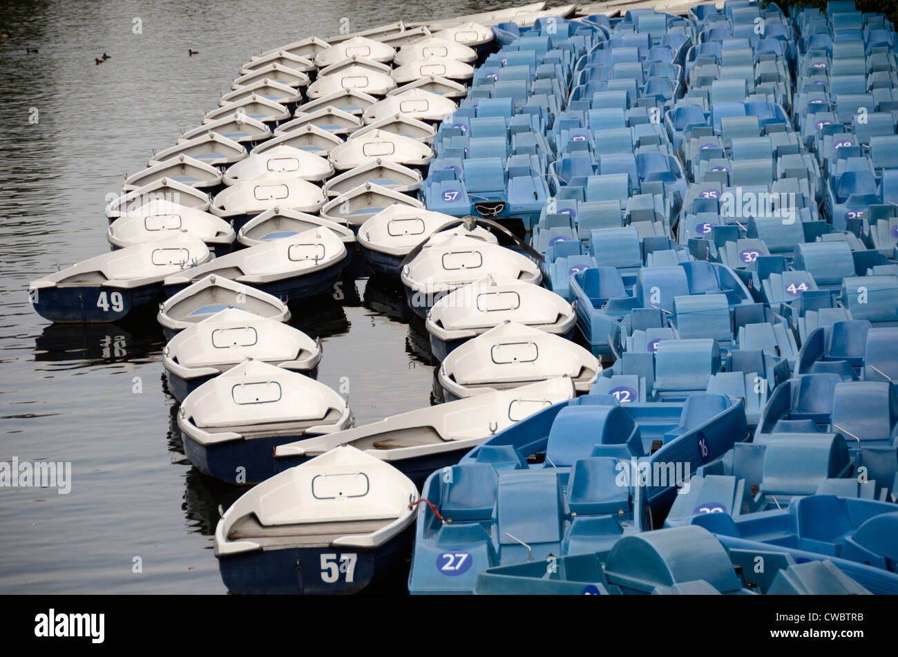 Boats on the Serpentine, Hyde Park, London, England Stock Photo