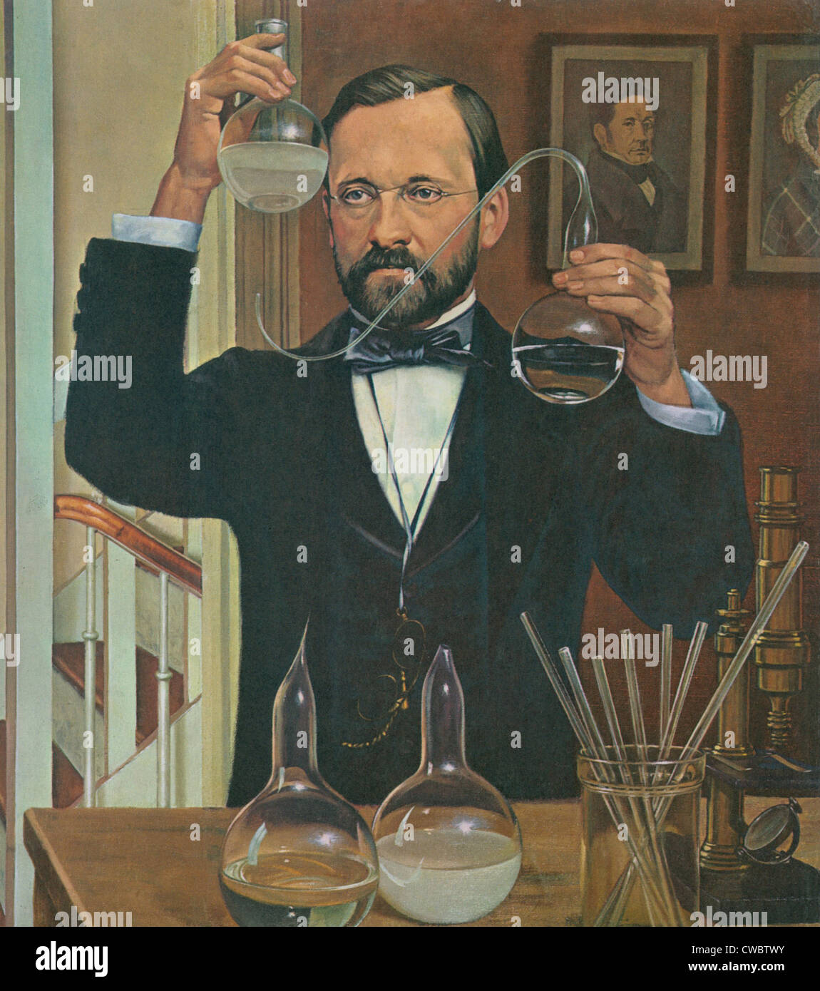 Louis Pasteur (18221895), French chemist and microbiologist, working