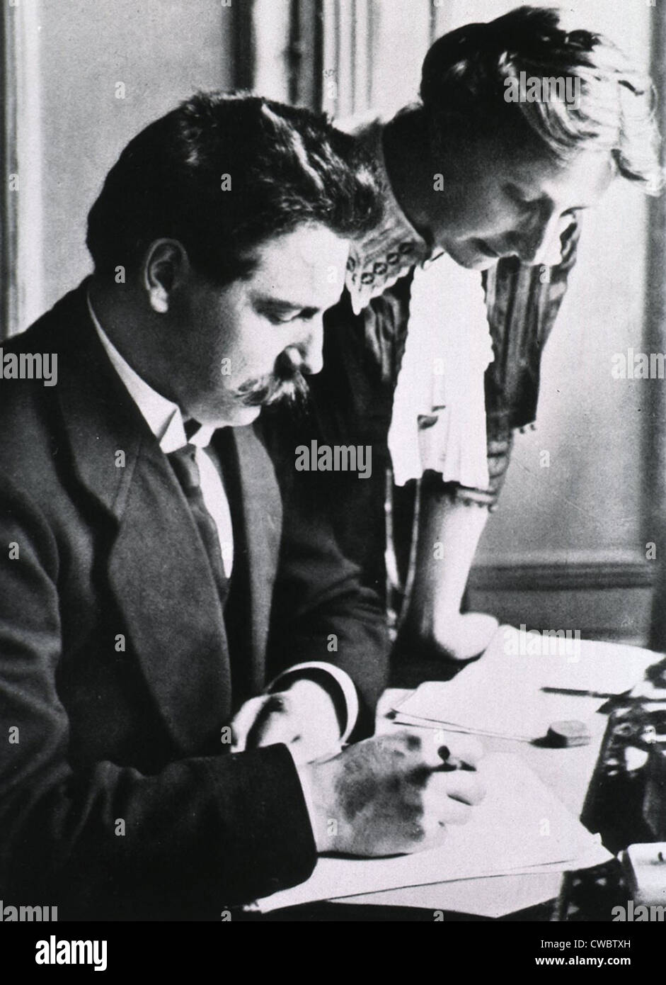 Albert Schweitzer (1875-1965), with his wife and medical partner, Helene Bresslau, in 1913, the year they established their Stock Photo