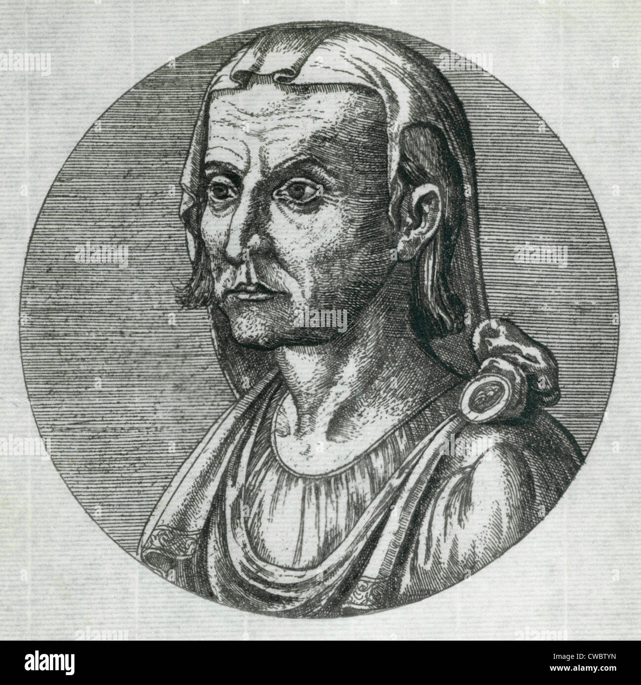 Hippocrates (460-375 BC), Greek physician. Engraving, ca. 1800. Stock Photo