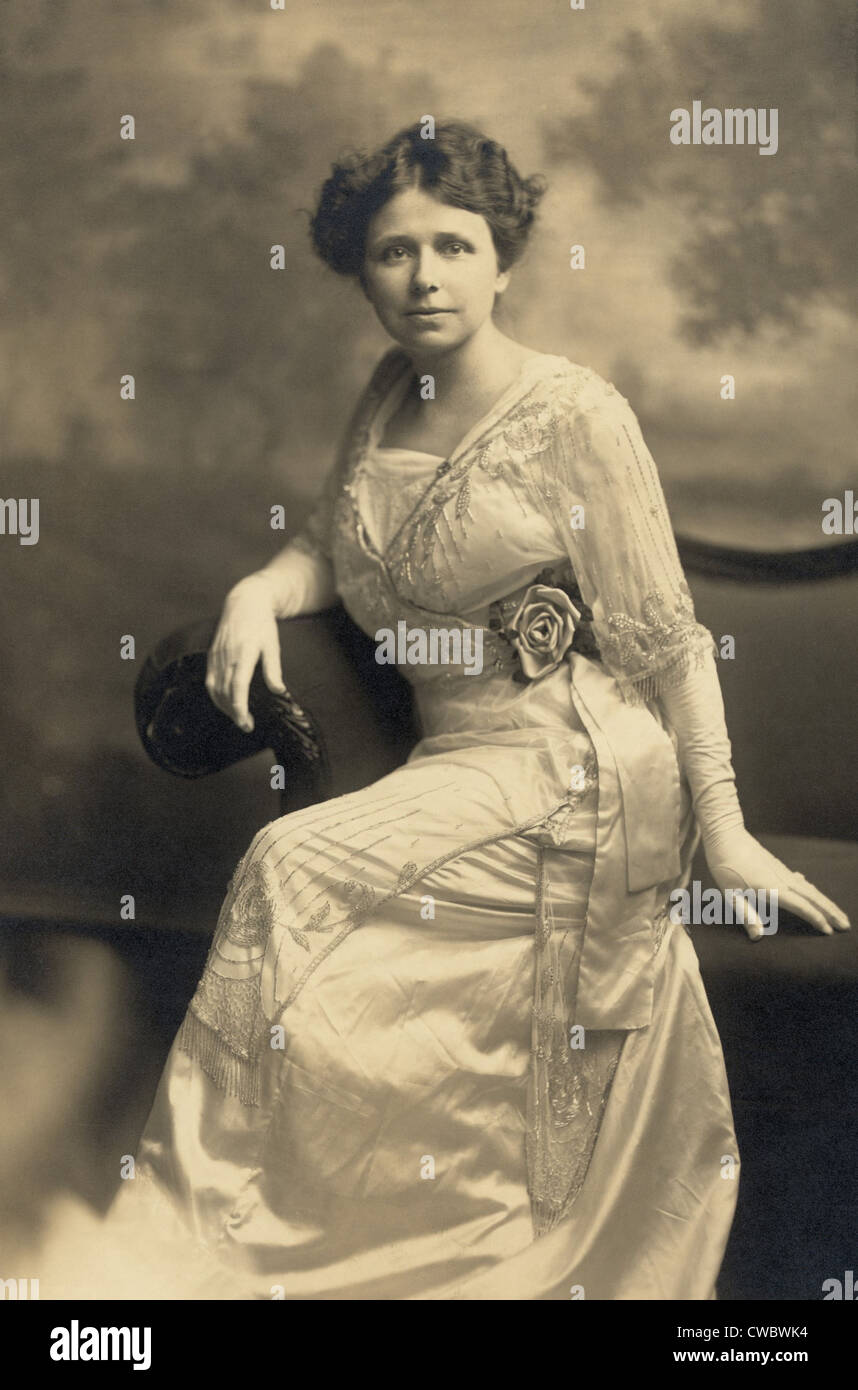 Hattie Caraway (1878-1950) in a 1914 studio portrait when she was the wife of Arkansas Representative Thaddeus Caraway. She was Stock Photo