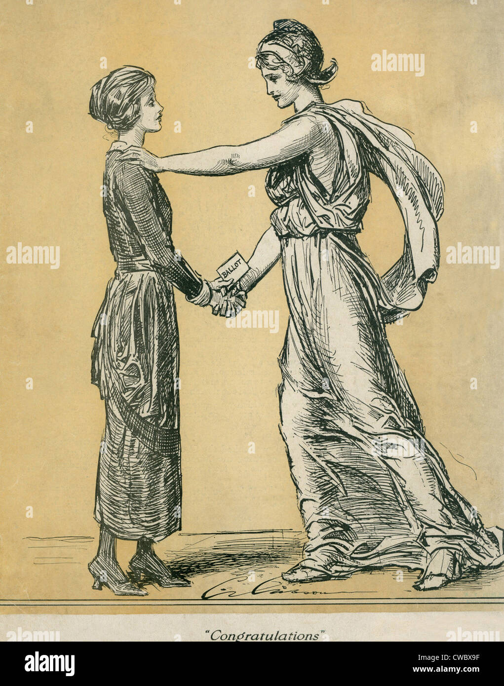 Magazine cover commemorating the final ratification of the 19th amendment granting women the right to vote. LIFE magazine, June Stock Photo