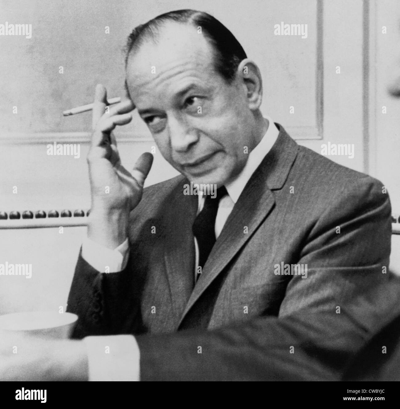 Abe Fortas, President Lyndon Johnson's nominee to the Supreme Court at the Senate Judiciary Committee in 1965. He was confirmed Stock Photo