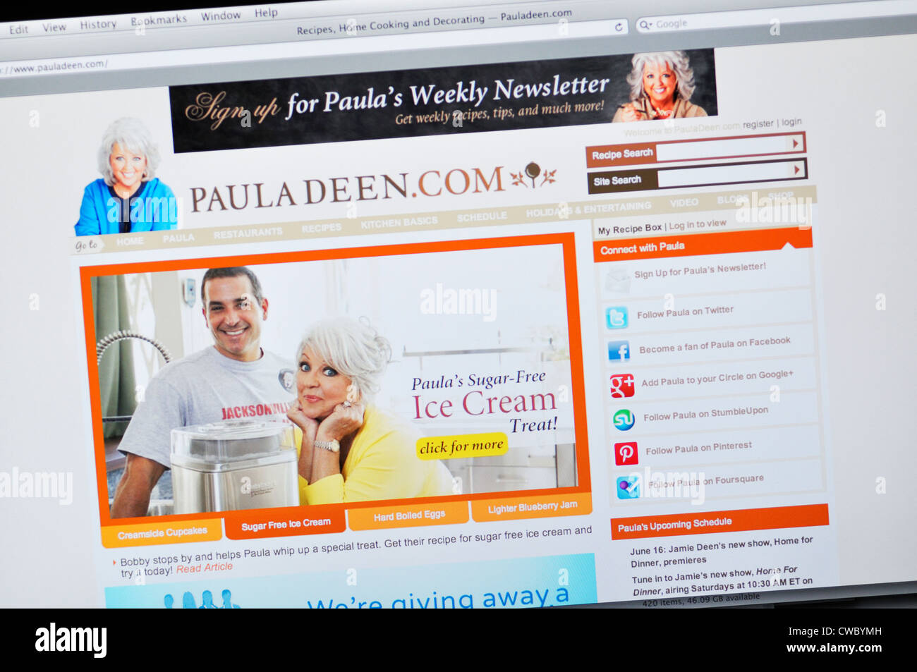 Paula Deen cooking website Stock Photo Alamy