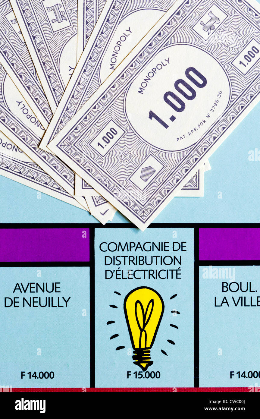 French Monopoly board showing the Electricity Company Stock Photo Alamy