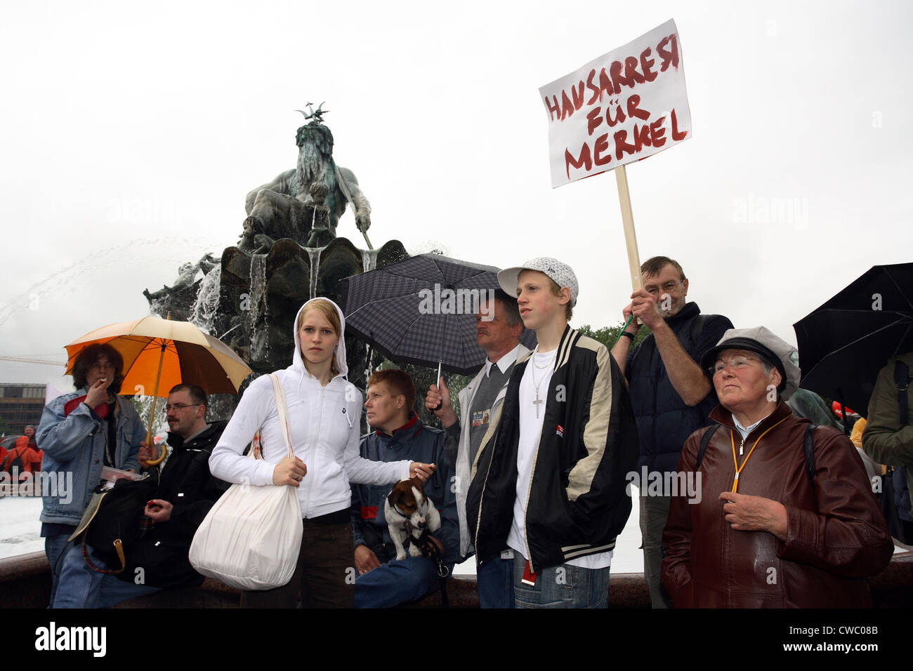 Demonstration against the welfare cuts Stock Photo