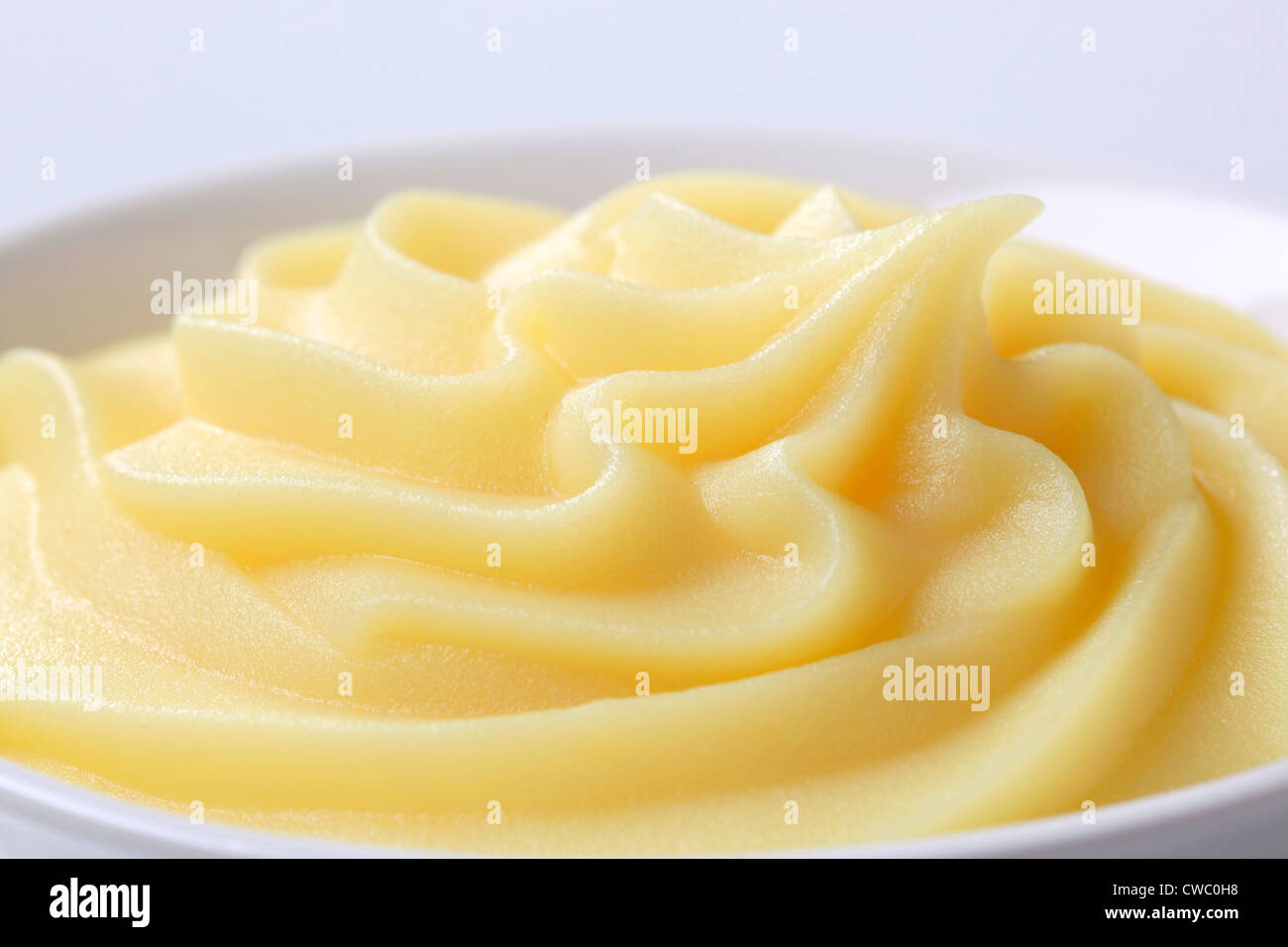 Plate of ready-to-eat mashed potato Stock Photo