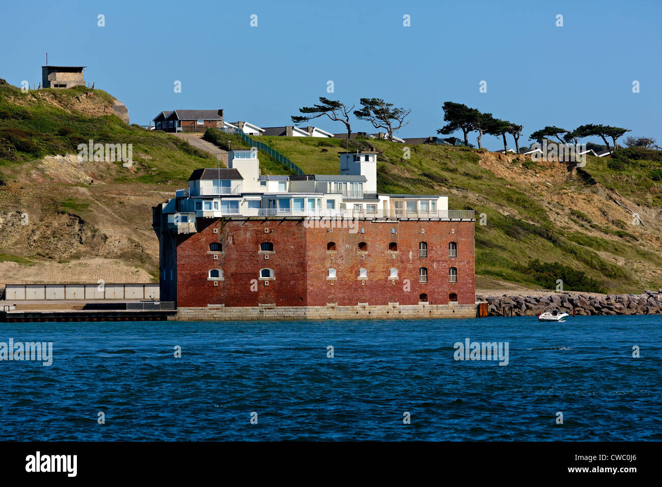 Fort Albert on the Isle of Wight.The fort was originally built in the 19th century to defend Portsmouth. Stock Photo