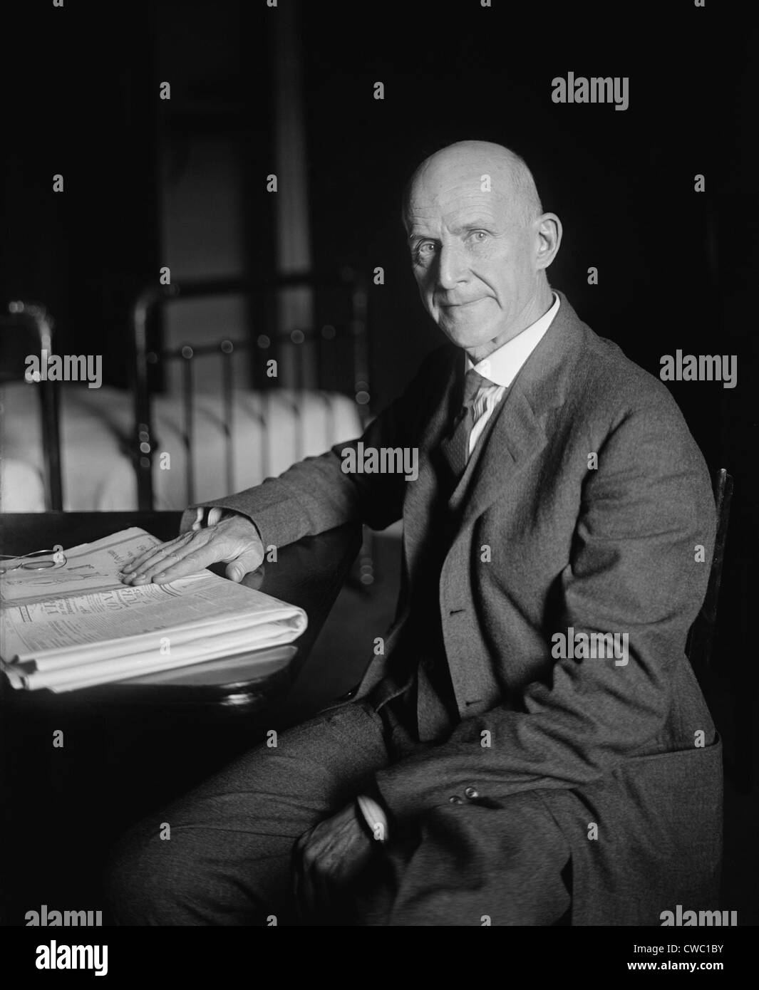 Eugene Debs (1855-1926), was imprisoned from 1919-1921 for advocating resistance to the military draft during World War I. Stock Photo