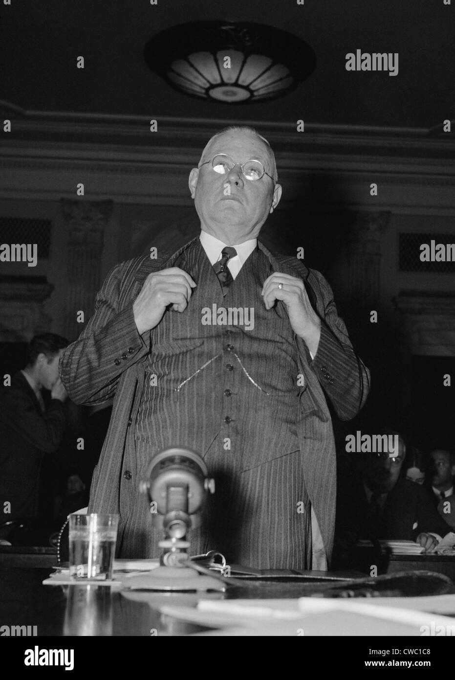 William Green (1873-1952), President of the American Federation of Labor (AFL), before the Senate Education and Labor Stock Photo