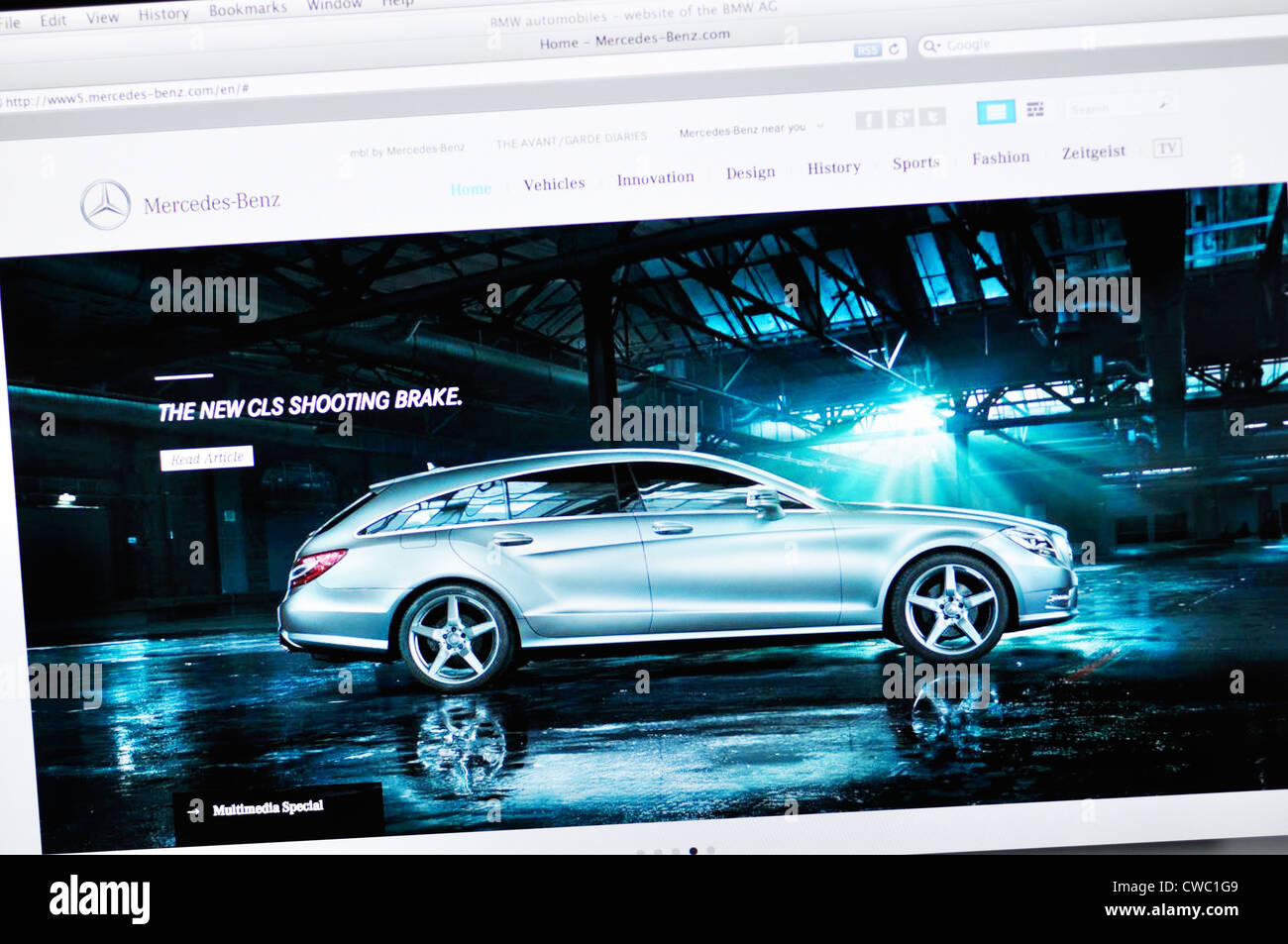 Mercedes Benz website - car manufacturer Stock Photo
