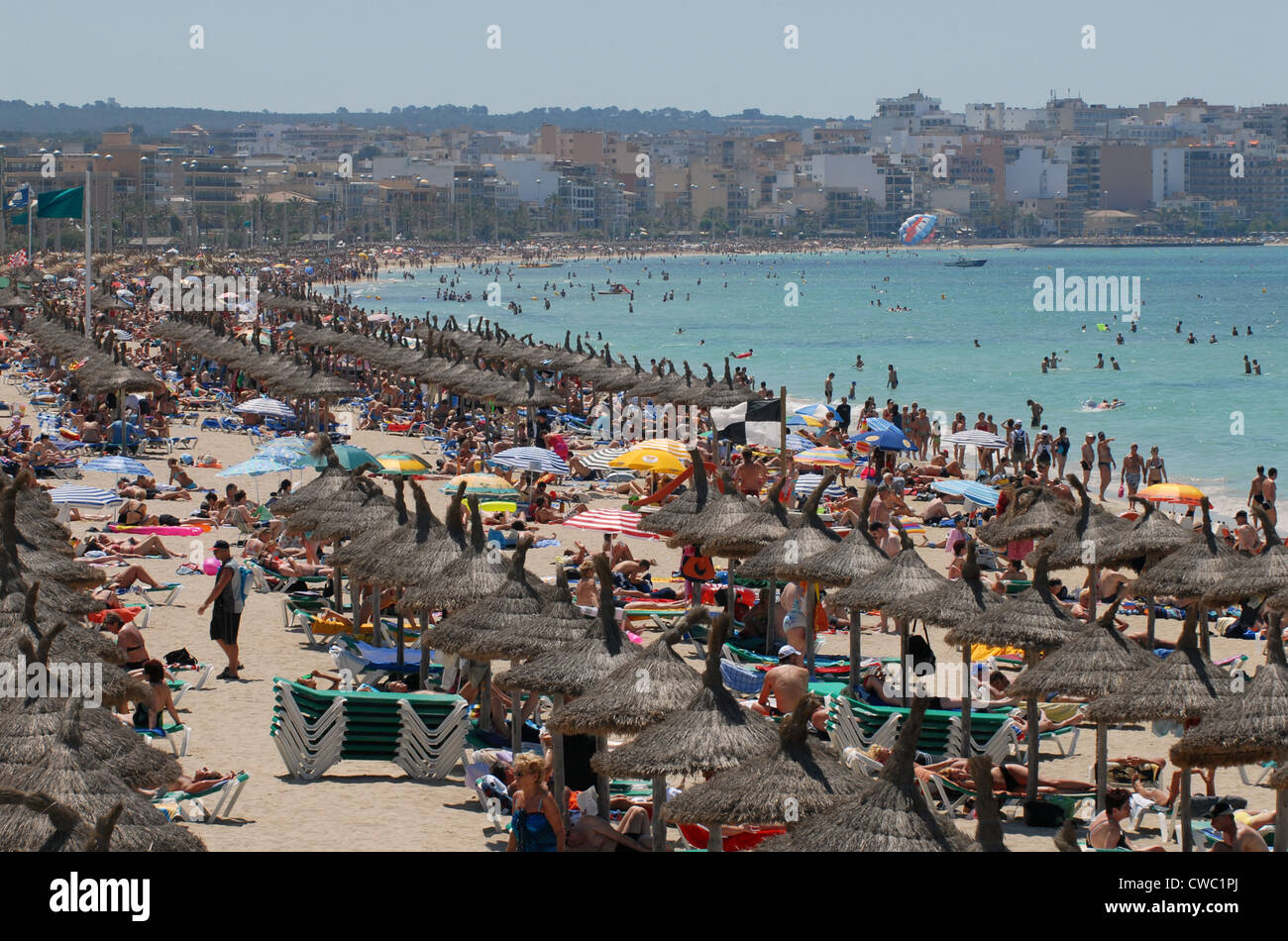 Spain, Mallorca, sunbathers on Ballermann Stock Photo - Alamy