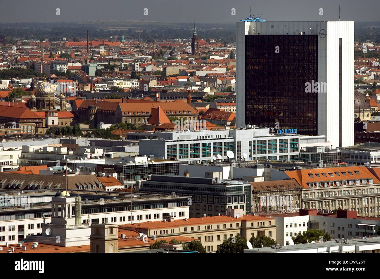 Berlin, view over the roofs of the city. Laws, the International Trade Centre Stock Photo