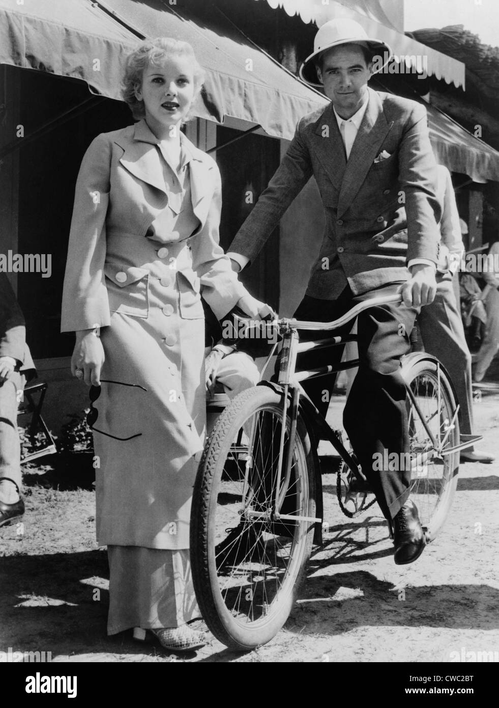 Howard Hughes 1905-1976 with actress Ida Lupino 1918-1995 in Miami Florida 1937. LC-USZ62-120724 Stock Photo
