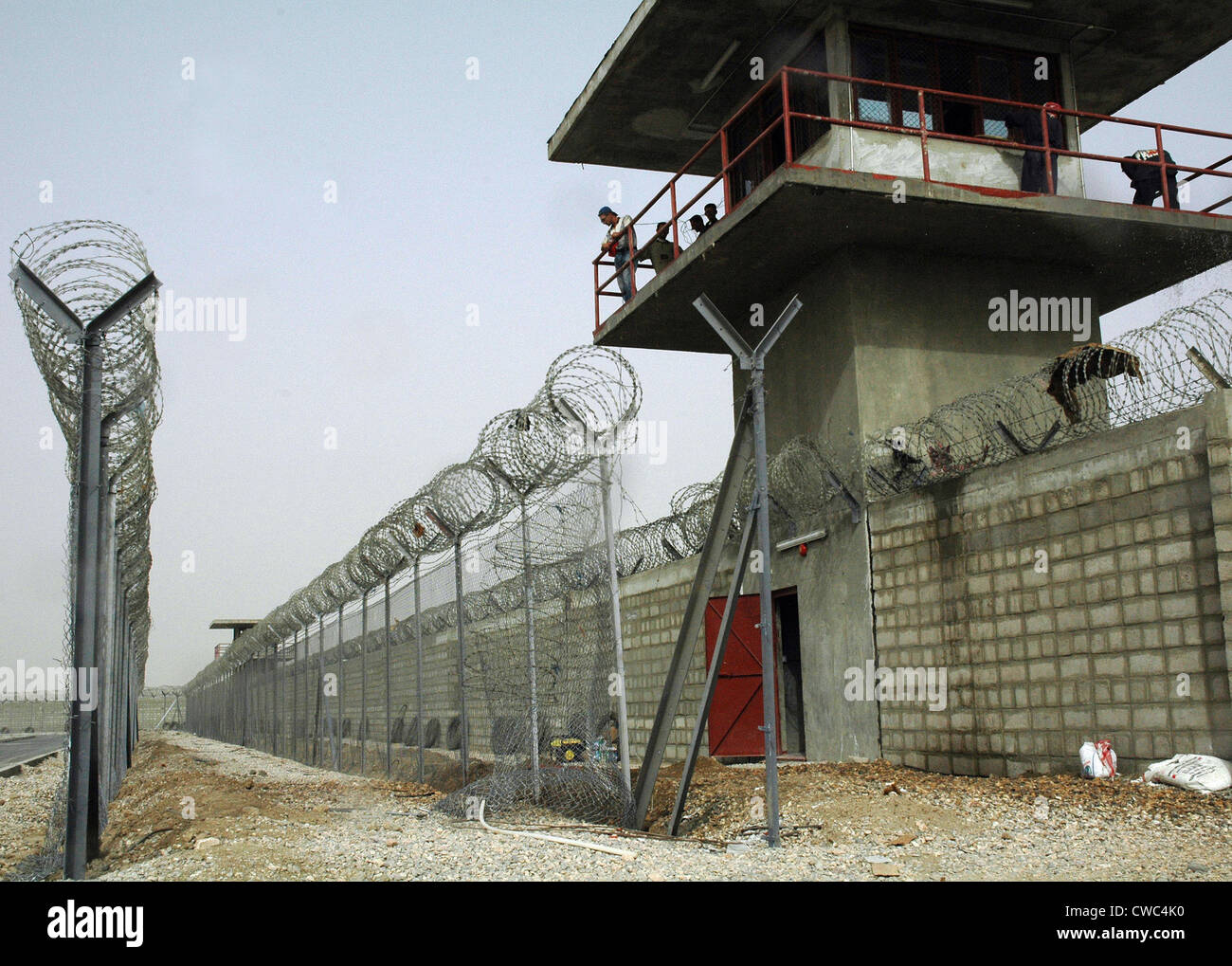 Nasiriyah Prison under construction during the US and Coalition occupation of Iraq. The maximum security prison will hold up to Stock Photo