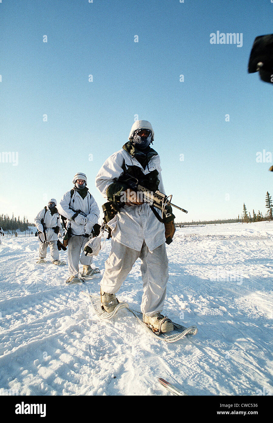 US soldiers in Arctic warfare training at Fort Greely Alaska. Jan 31