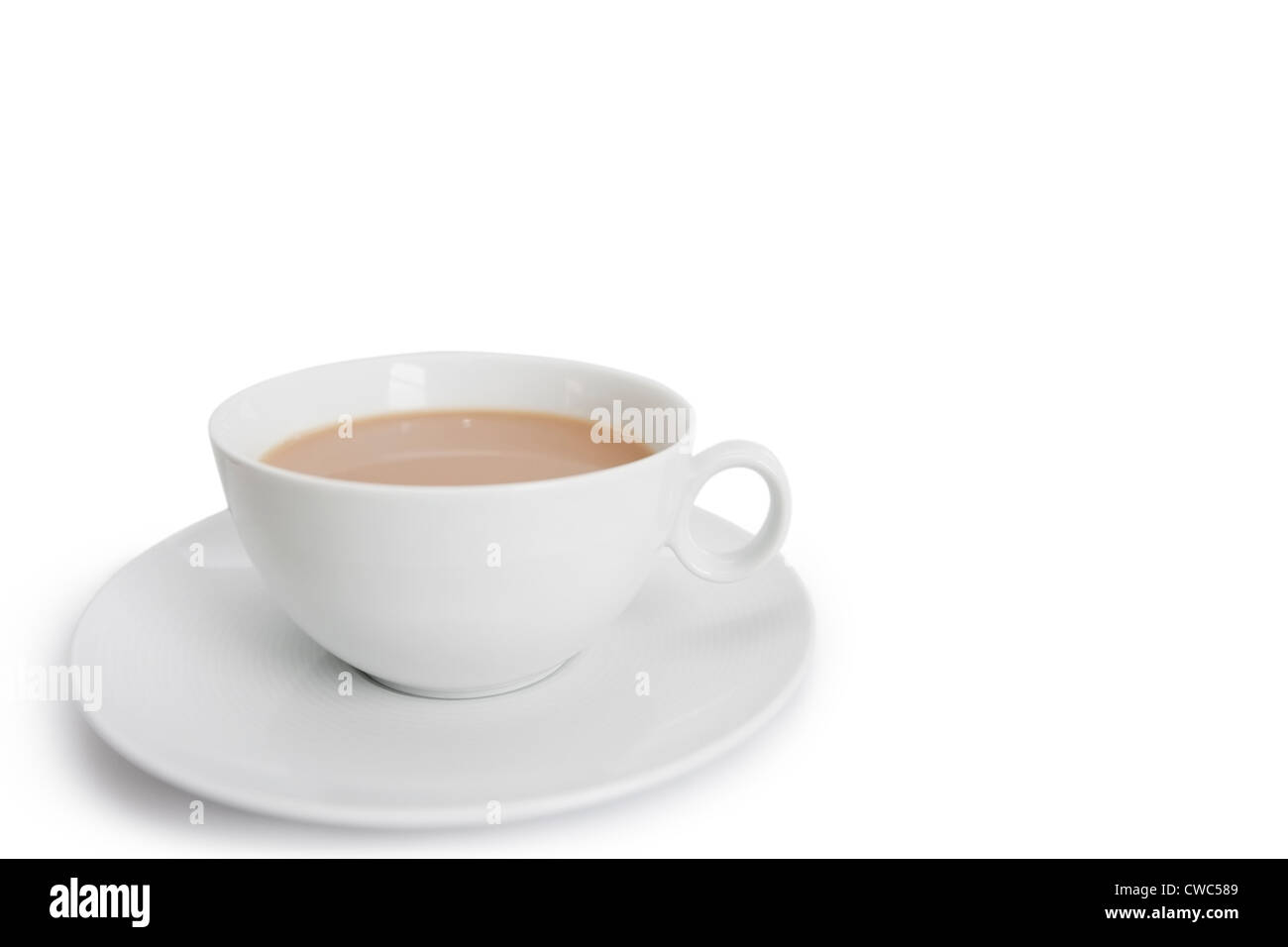 Close-up of teacup over white background Stock Photo