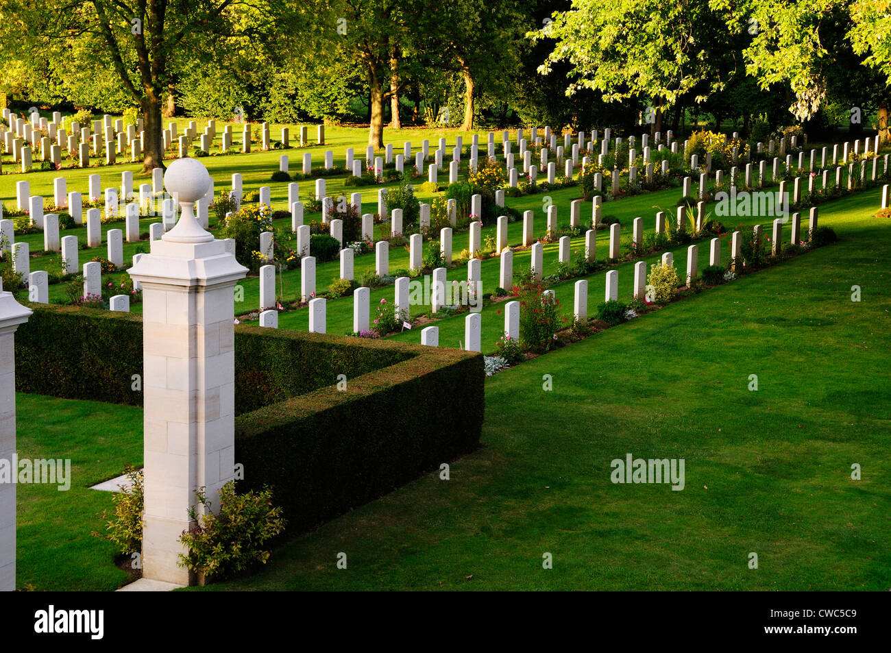 Canadian WWII War Cemetery at Beny Sur Mer in Normandy France Stock Photo