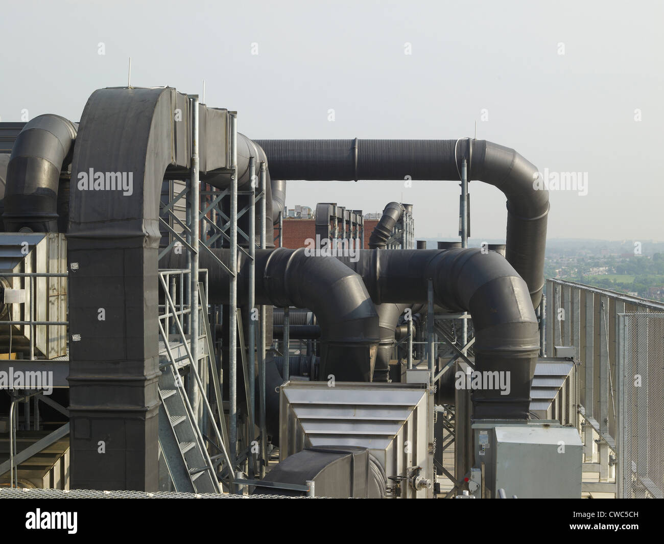 Ducts, Vents & Pipes On Building Roof Top Stock Photo Alamy