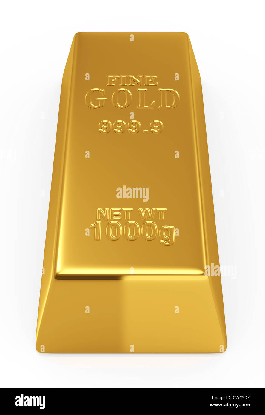3d render of gold bar isolated on white background Stock Photo - Alamy