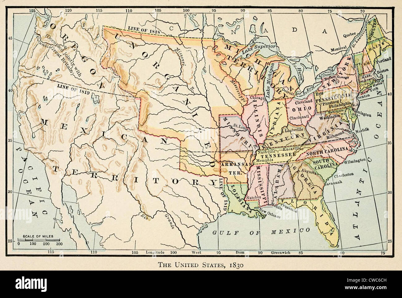 Map of the United States in 1830 - Map Of The United States In 1830 CWC6CH