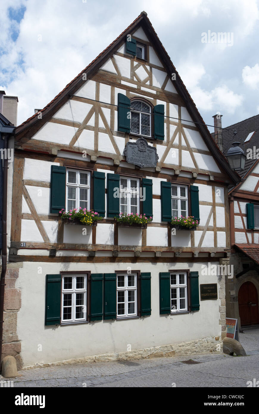Marbach - The birthplace of the writer Friedrich von Schiller Stock Photo