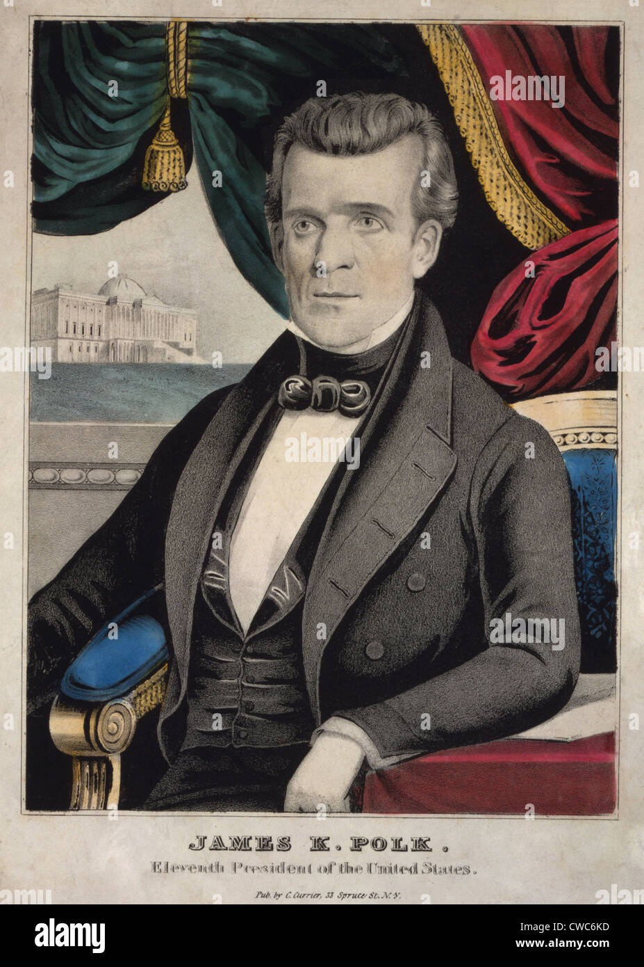 James Polk 17951849 President of the United States. Popular lithograph