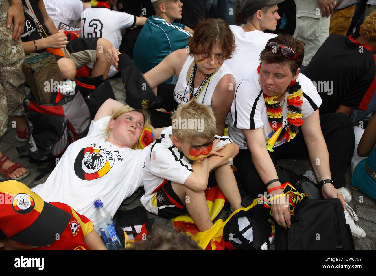 Soccer fans World Cup 2006 Family takes a break on the fan mile in