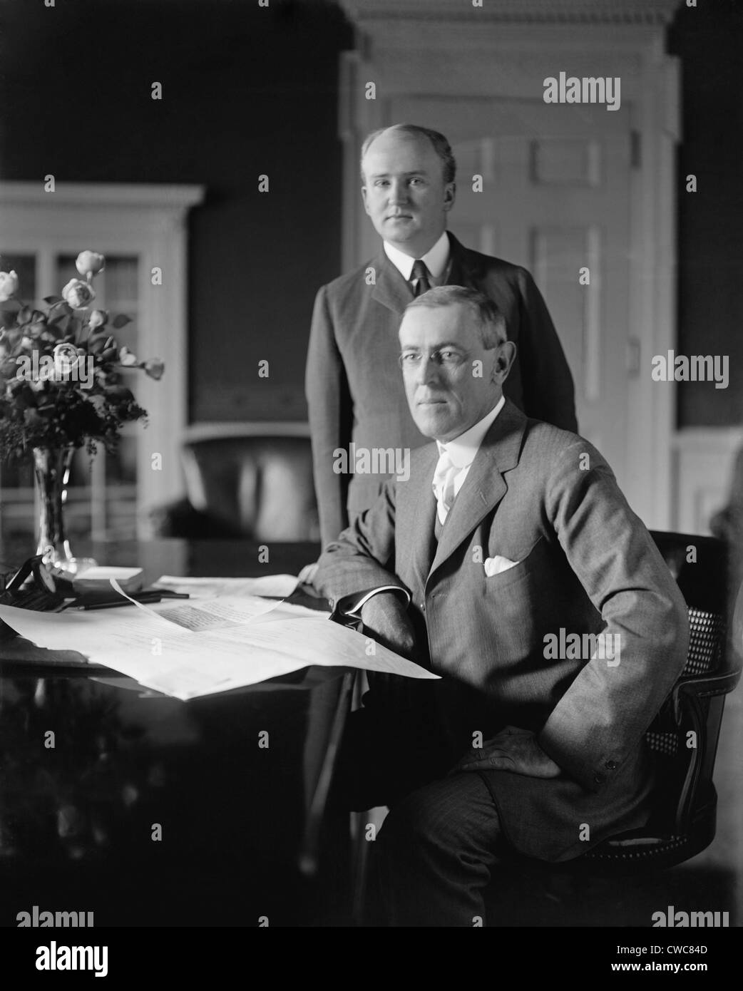 President Woodrow will with his private secretary Joseph Patrick Tumulty 1870-1954 . His functions were those of a contemporary Stock Photo